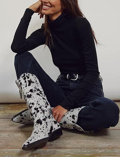 Women's high-neck long-sleeved top